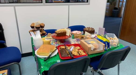 Macfarlane packaging support Macmillan coffee morning